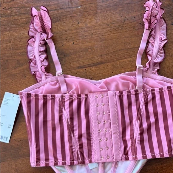 Urban Outfitters Pink Striped Intimate Top - Picture 2 of 3